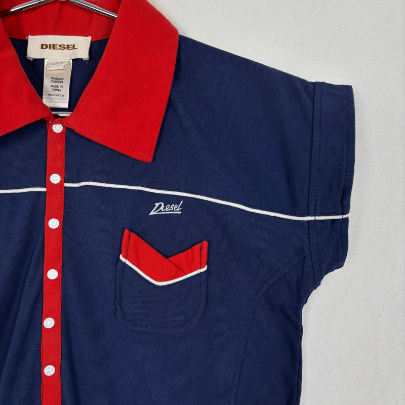 00s Diesel Cap Sleeve Polo T-Shirt