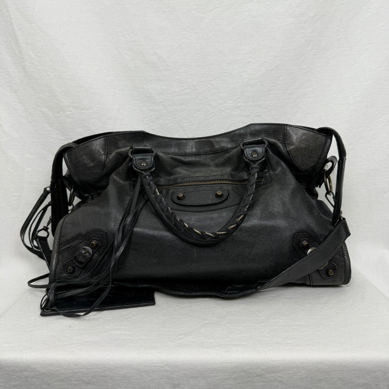 SS10 Balenciaga City Bag By Nicolas Gesquiere In Gun Metal
