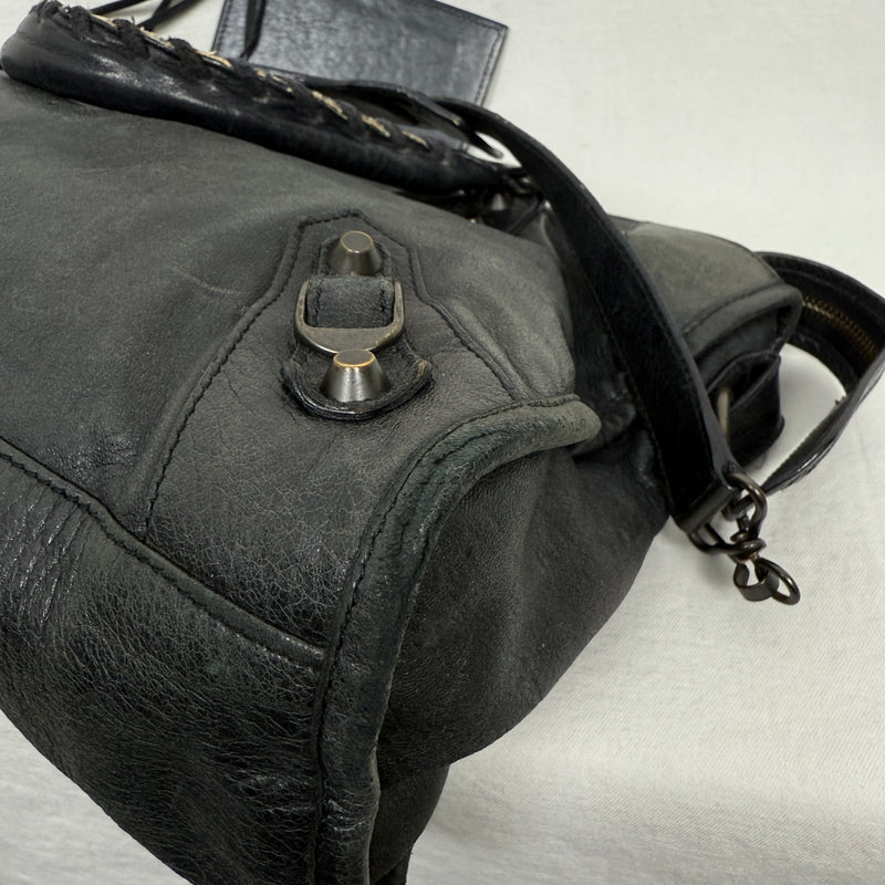 SS10 Balenciaga City Bag By Nicolas Gesquiere In Gun Metal