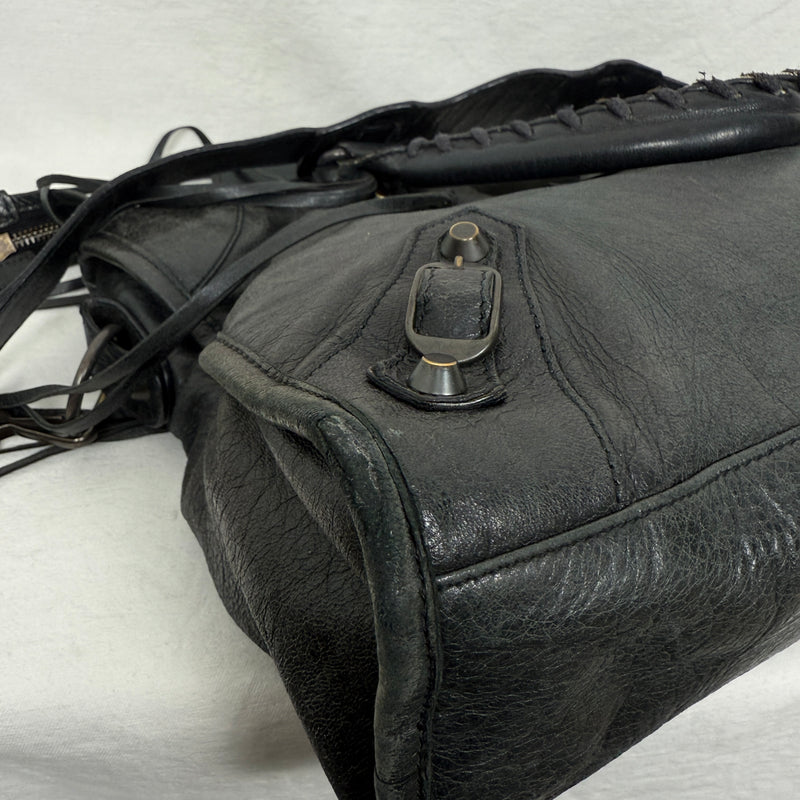 SS10 Balenciaga City Bag By Nicolas Gesquiere In Gun Metal