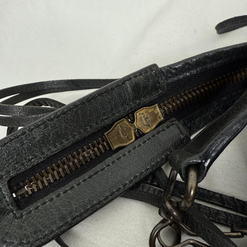 SS10 Balenciaga City Bag By Nicolas Gesquiere In Gun Metal