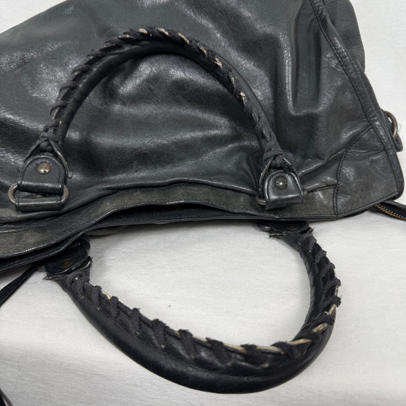 SS10 Balenciaga City Bag By Nicolas Gesquiere In Gun Metal