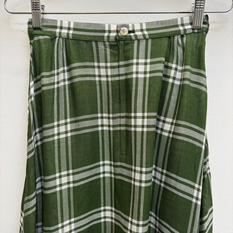 Yohji Yamamato Y's Green Plaid Skirt
