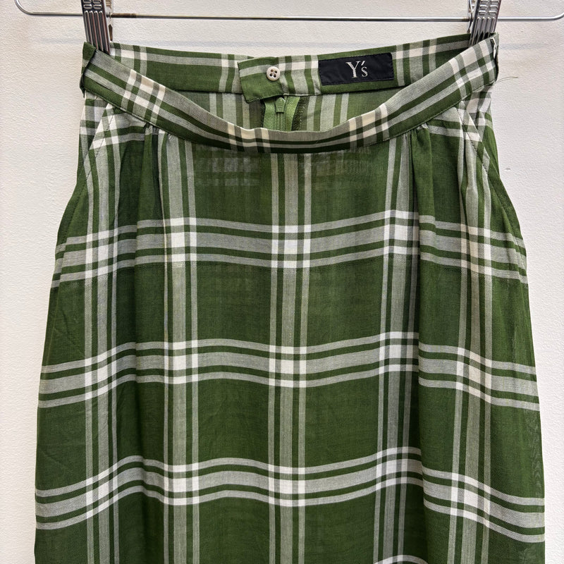 Yohji Yamamato Y's Green Plaid Skirt