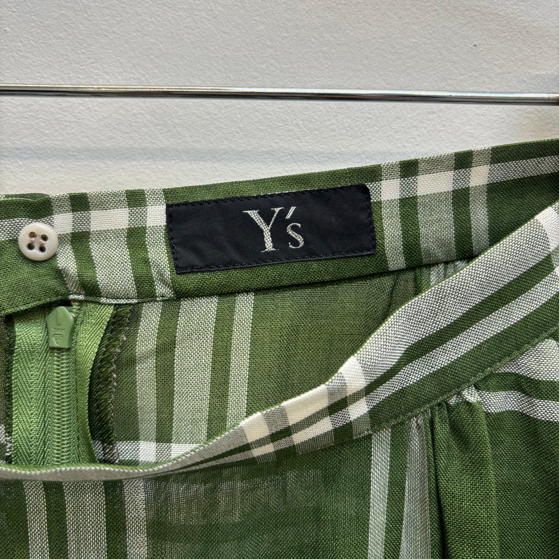 Yohji Yamamato Y's Green Plaid Skirt
