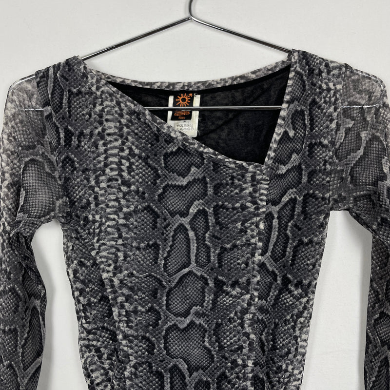 90s Jean Paul Gaultier Snakeskin Mesh Top
