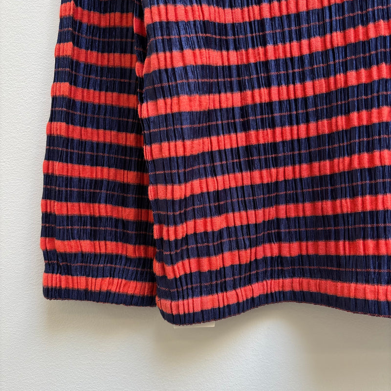 Issey Miyake Pleats Please Striped Zip Up Hoodie