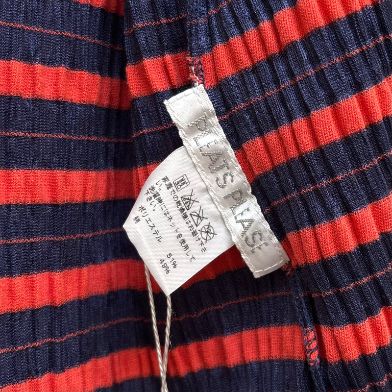 Issey Miyake Pleats Please Striped Zip Up Hoodie