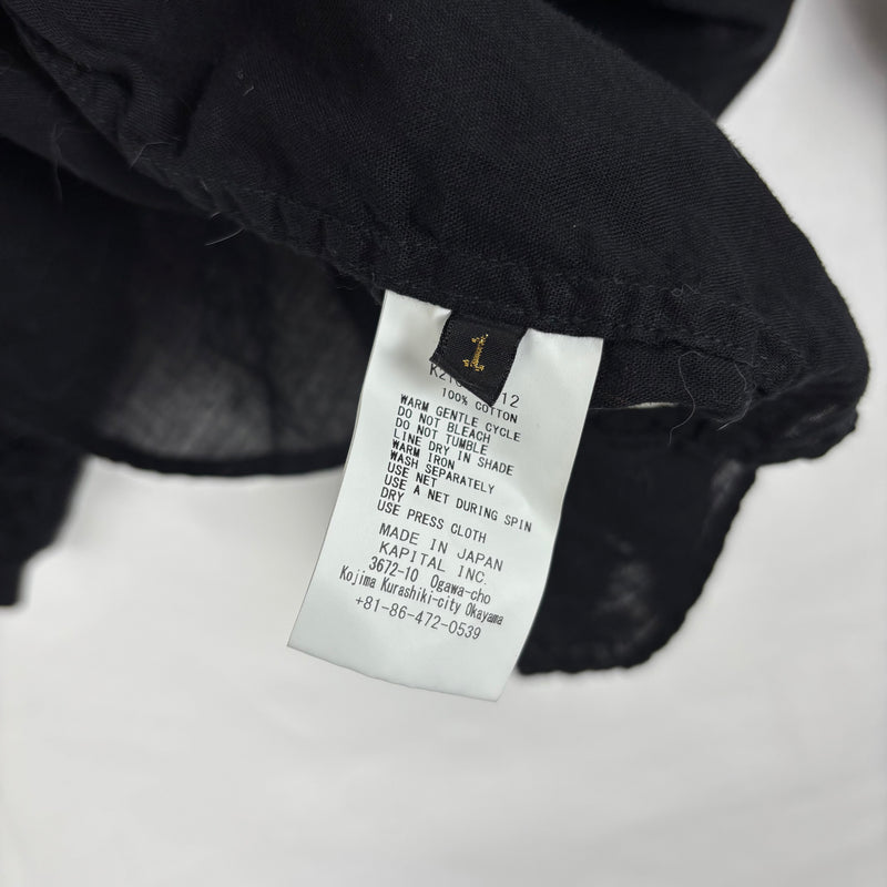 Kapital Pleated Puff Sleeve Button Up Shirt