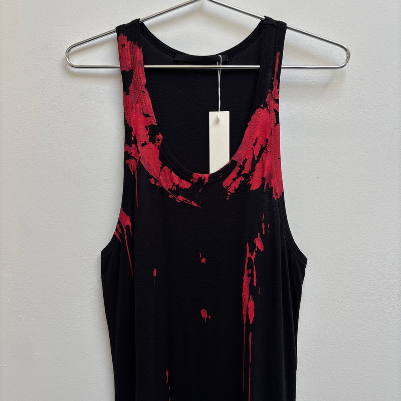 00s Haider Ackermann Red Paint Dress