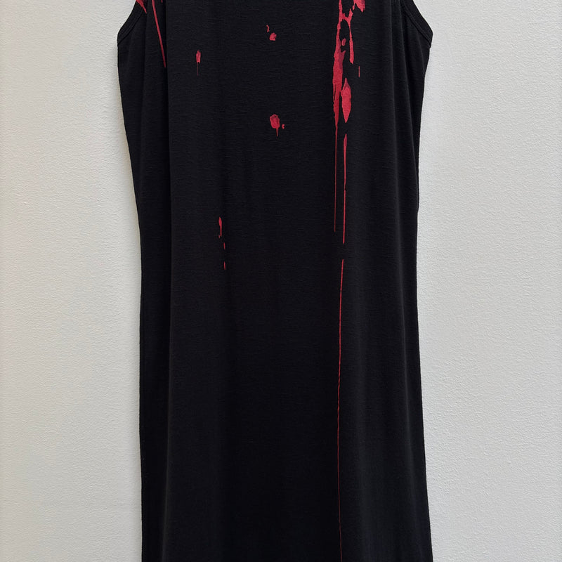 00s Haider Ackermann Red Paint Dress