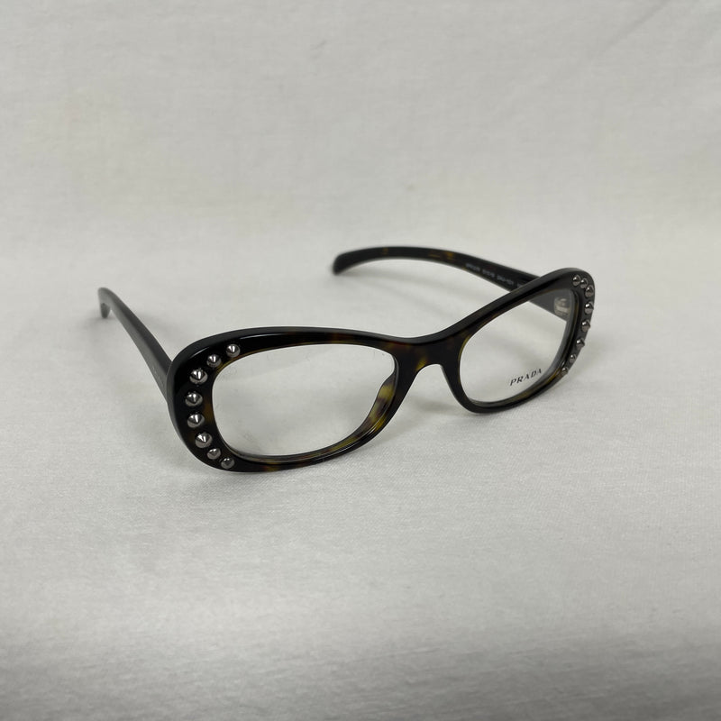 Prada Studded Glasses Dark Brown Tortoise