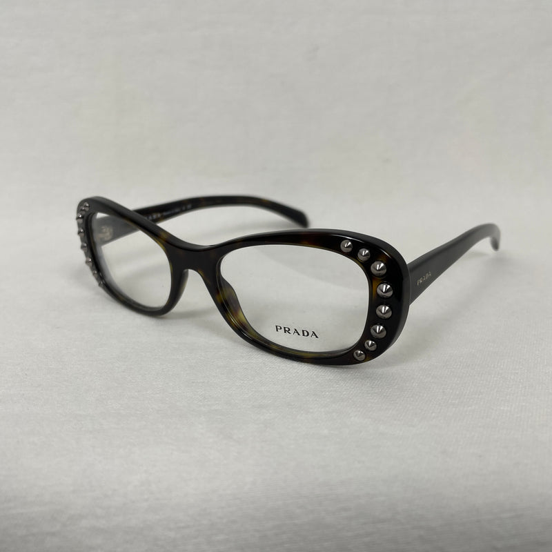 Prada Studded Glasses Dark Brown Tortoise