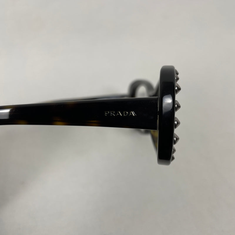 Prada Studded Glasses Dark Brown Tortoise