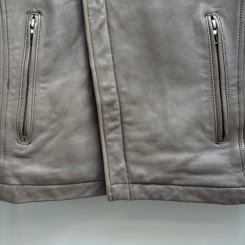 00s Katharine Hamnett Goat Leather Hooded Riders Jacket