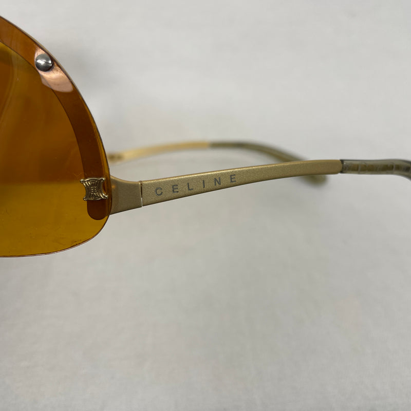 Celine Studded Aviator Sunglasses Yellow Tint