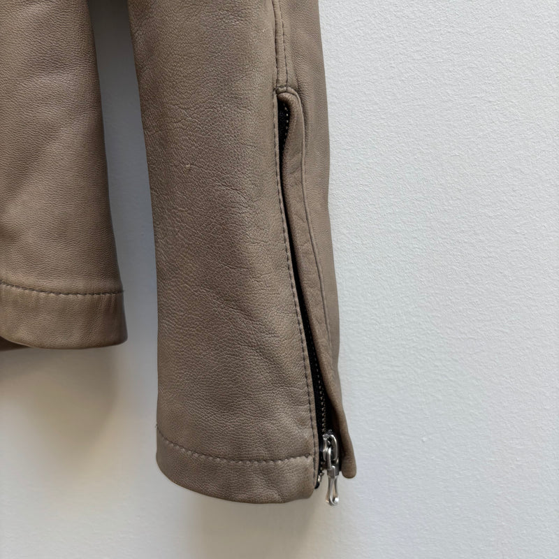 00s Katharine Hamnett Goat Leather Hooded Riders Jacket