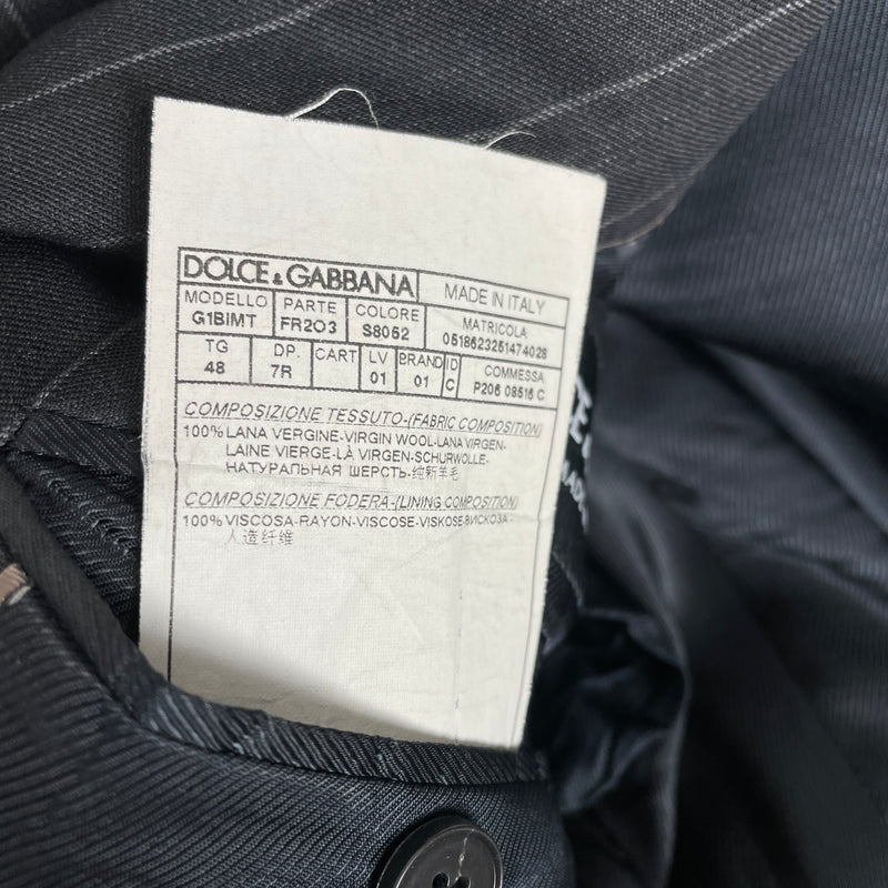 00s Dolce & Gabanna Suit Set Dark Grey Pinstripe