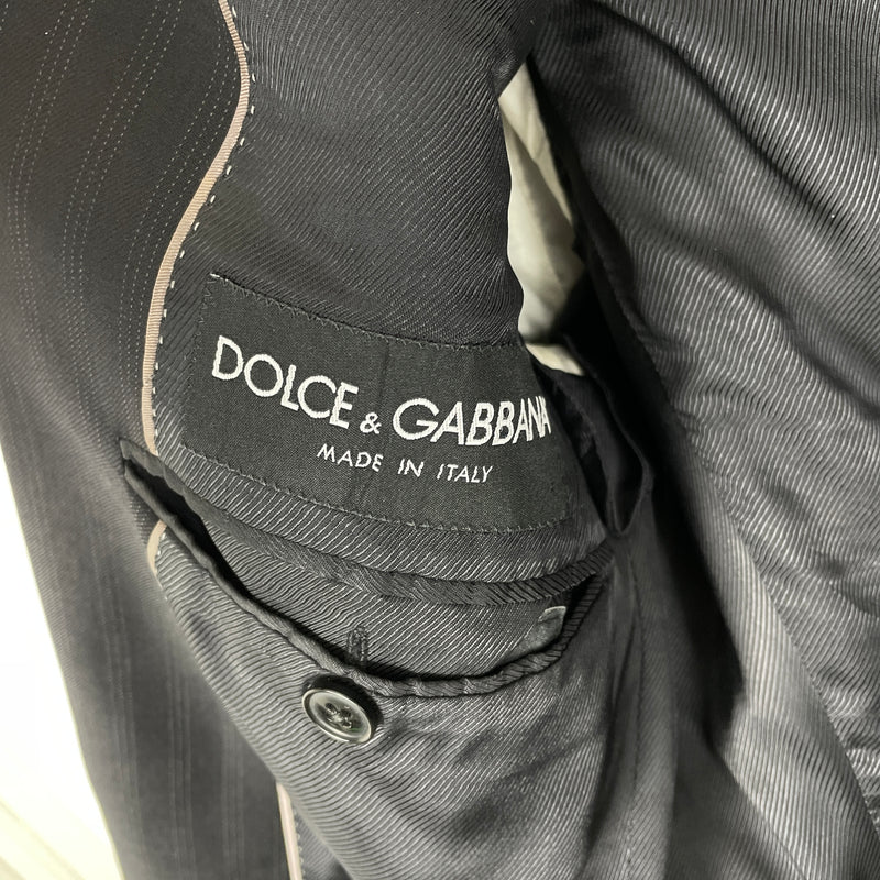 00s Dolce & Gabanna Suit Set Light Grey Pinstripe