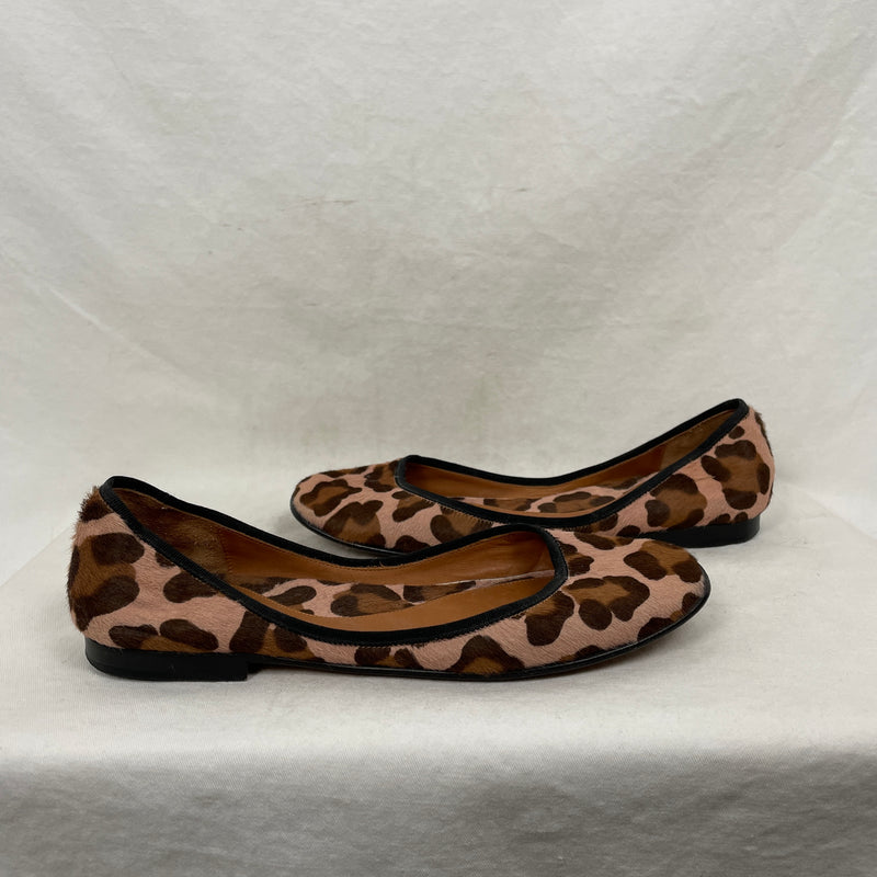 Celine Leopard Print Pony Hair Flats