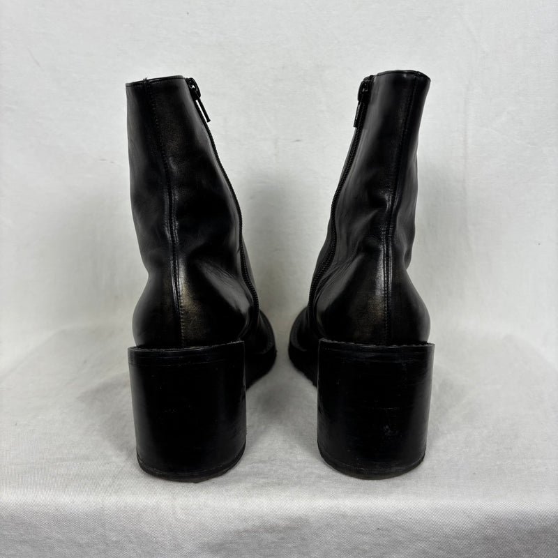 Ann Demeulemeester Leather Wedge Ankle Heel Boots