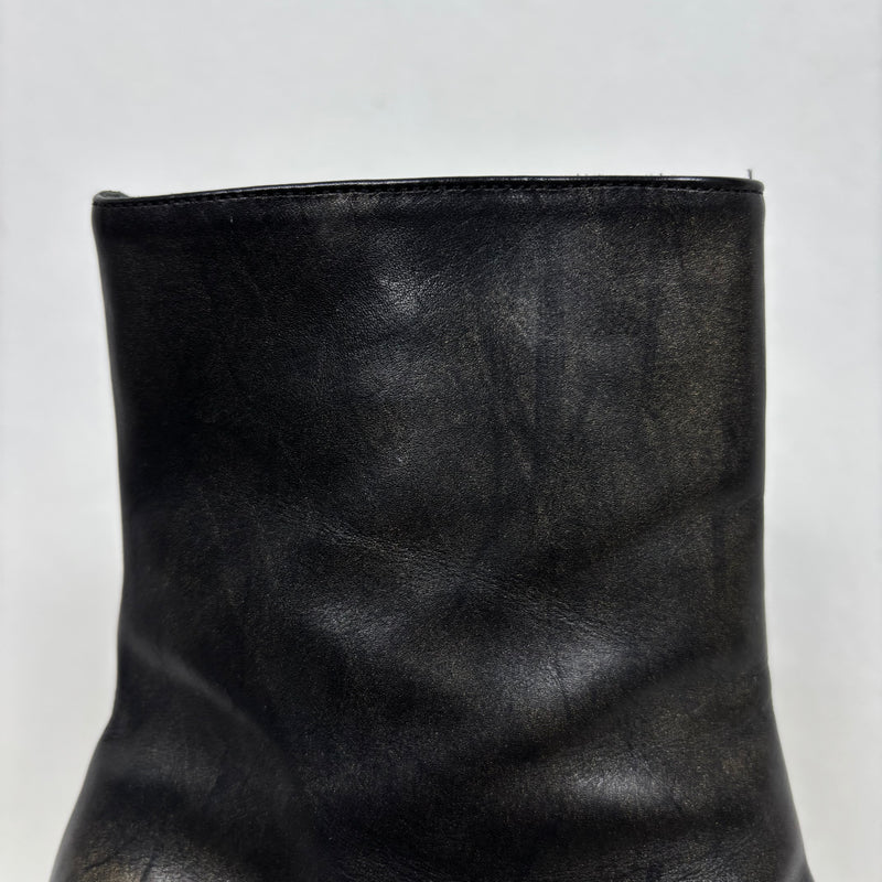Ann Demeulemeester Leather Wedge Ankle Heel Boots