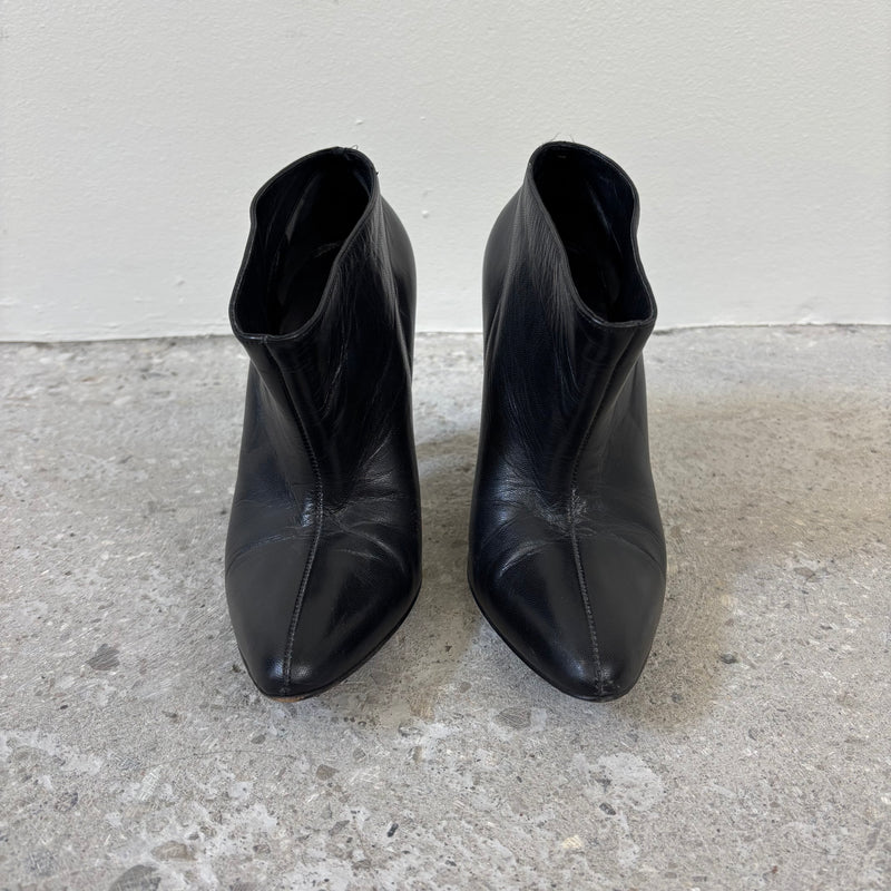 Balenciaga Leather Ankle Heeled Boots