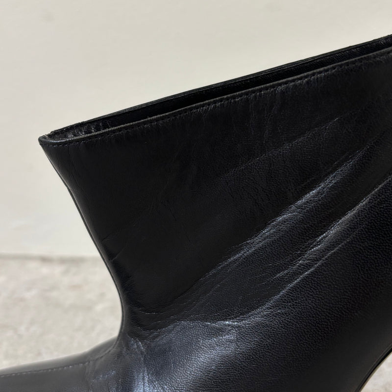 Balenciaga Leather Ankle Heeled Boots