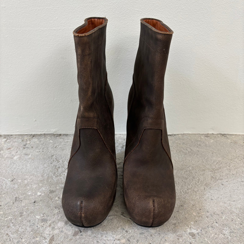 Rick Owens Leather Wedge Boots