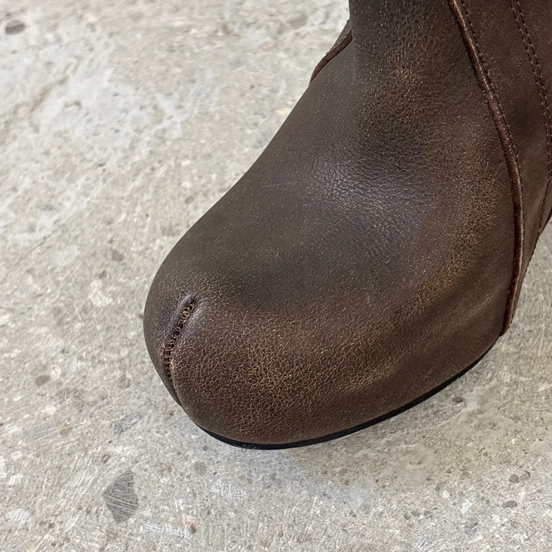 Rick Owens Leather Wedge Boots
