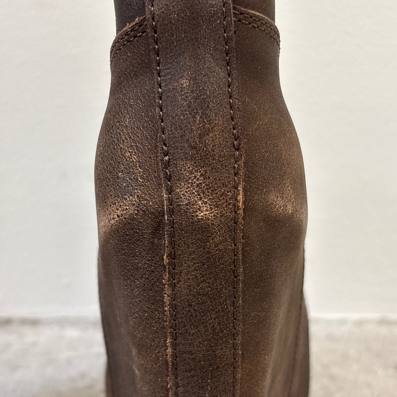 Rick Owens Leather Wedge Boots
