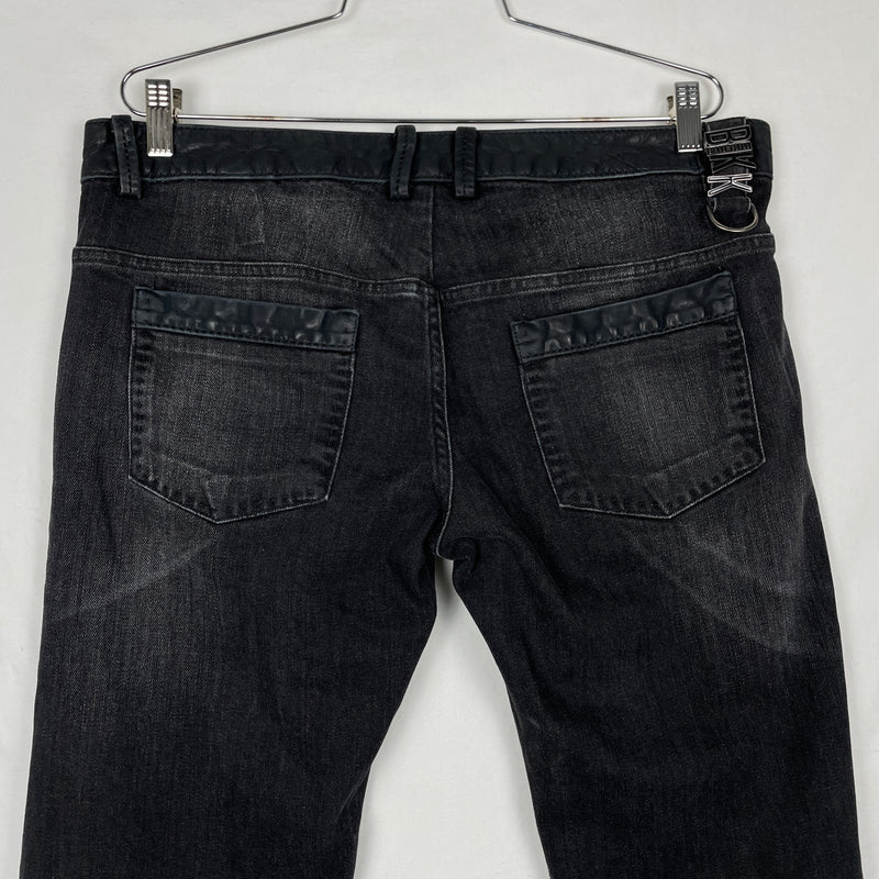 00s Dirk Bikkembergs Leather Waist Slim Fit Jeans