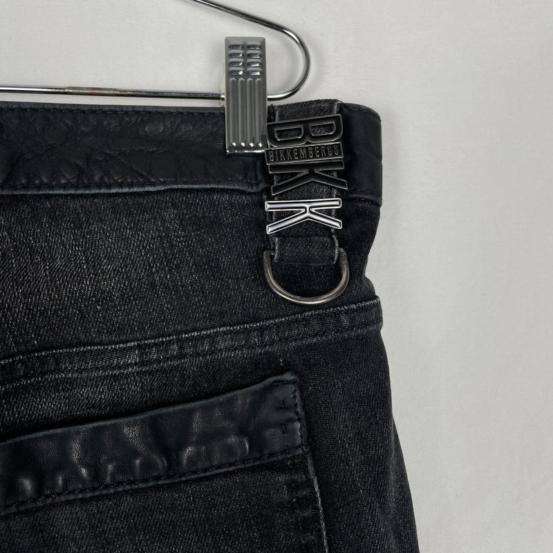 00s Dirk Bikkembergs Leather Waist Slim Fit Jeans