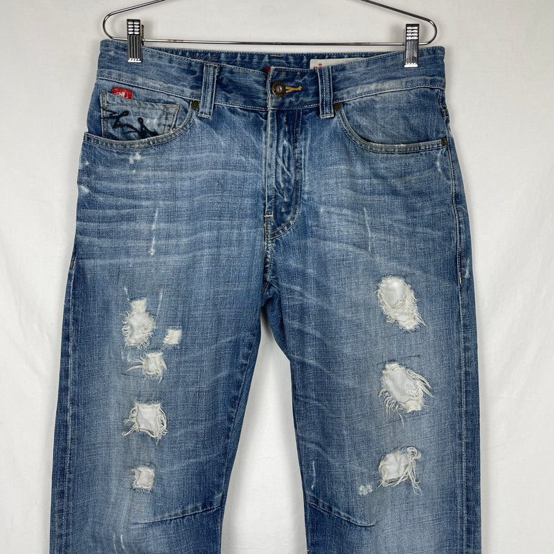 90s Parasuco Ripped Light Wash Straight Leg Jeans