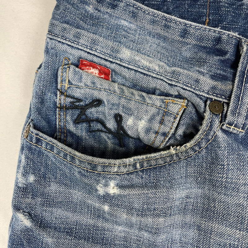 90s Parasuco Ripped Light Wash Straight Leg Jeans