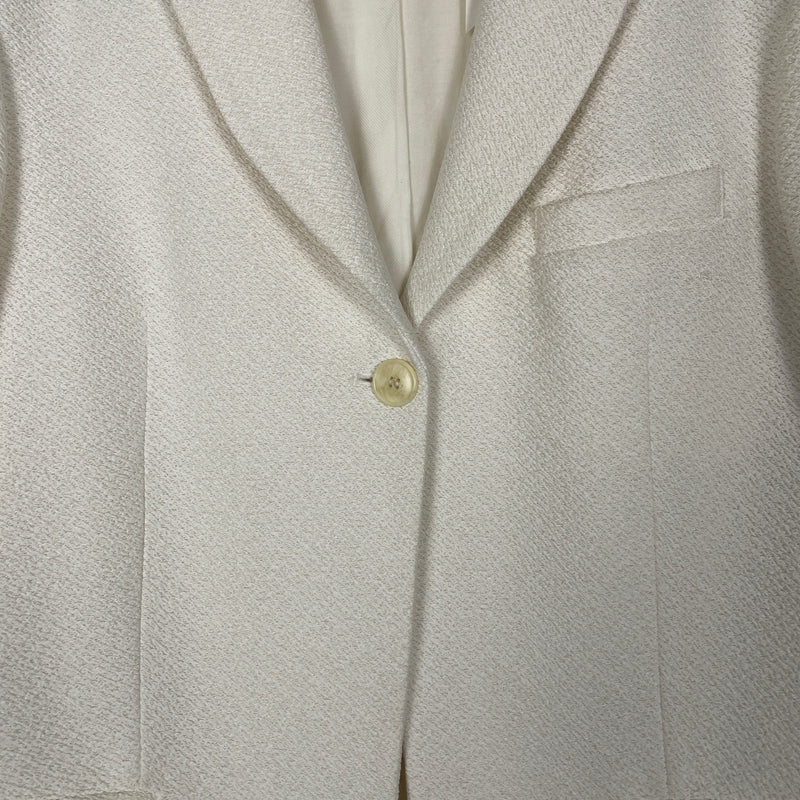 Jacquemus Single Breasted White Textured Blazer