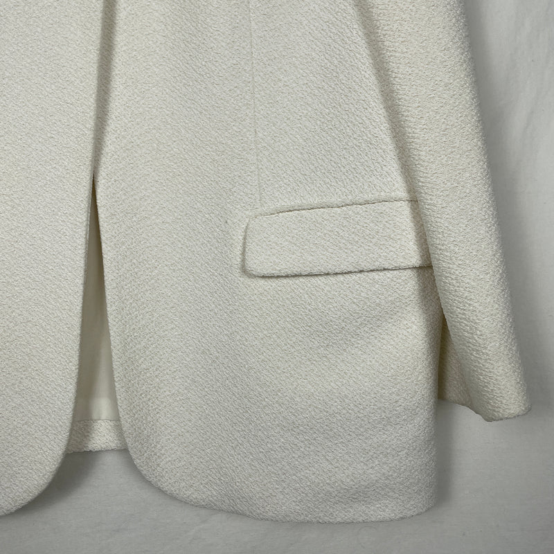 Jacquemus Single Breasted White Textured Blazer