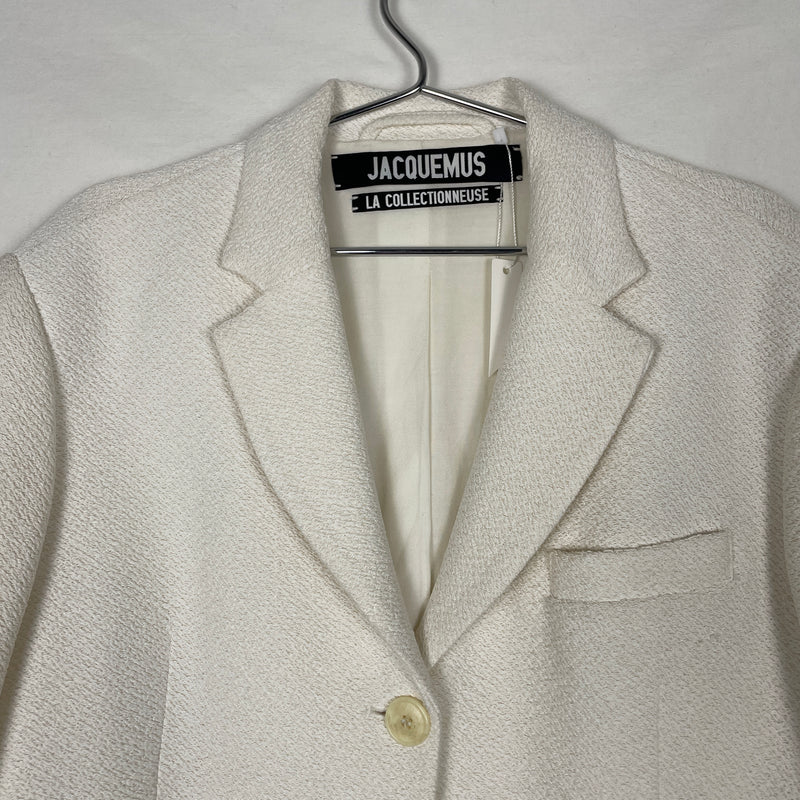 Jacquemus Single Breasted White Textured Blazer