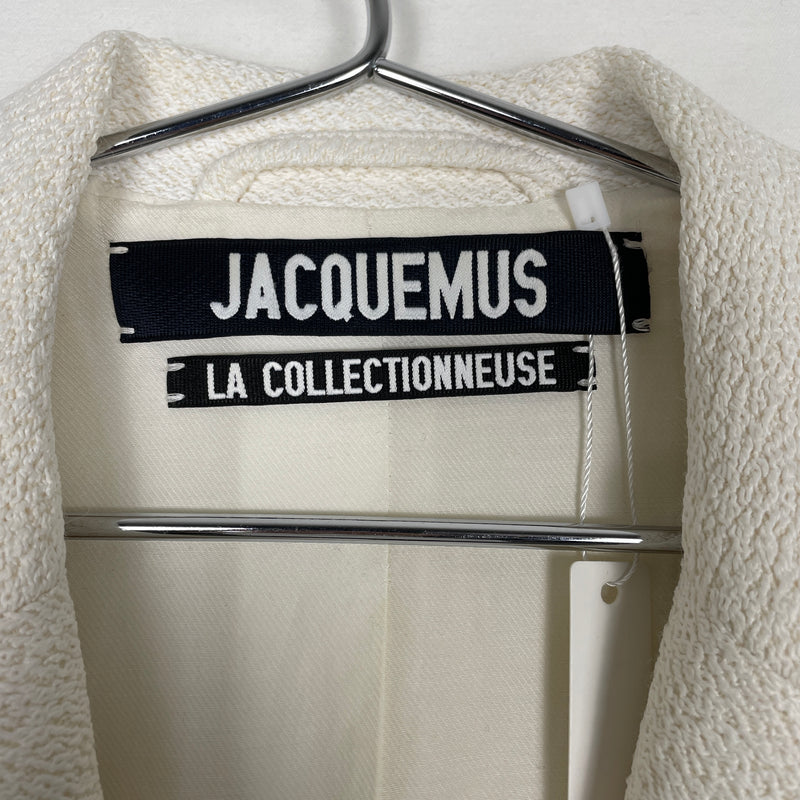 Jacquemus Single Breasted White Textured Blazer