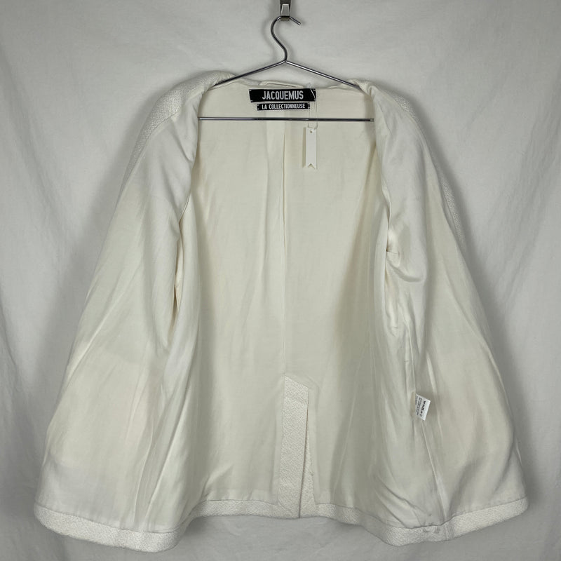 Jacquemus Single Breasted White Textured Blazer