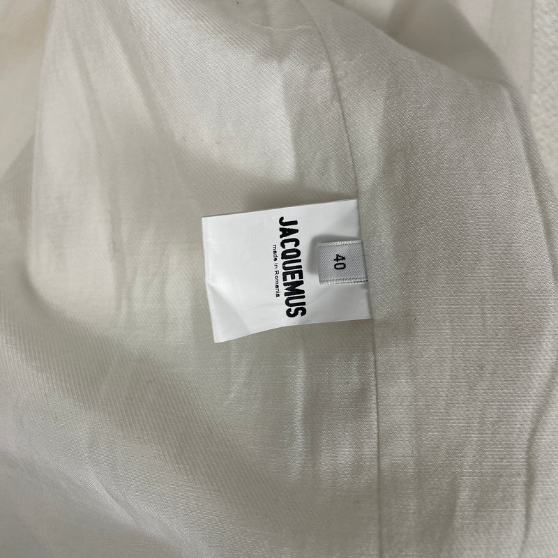 Jacquemus Single Breasted White Textured Blazer