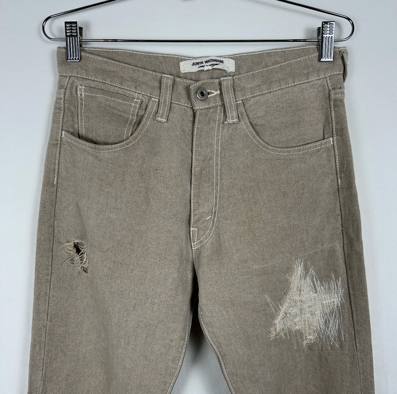 2008 Junya Watanabe Distressed Linen Trousers