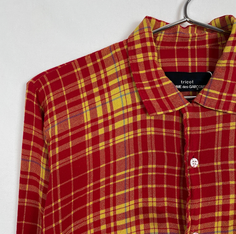 90s Comme des Garçons Tricot Plaid Button Up Shirt