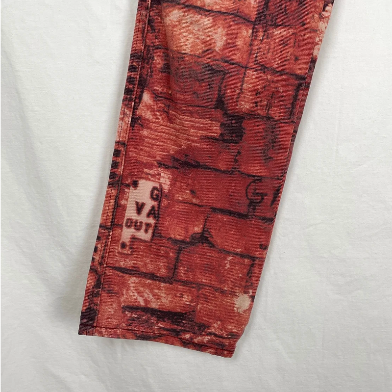 Jean Paul Gaultier Brick Wall Print Jeans