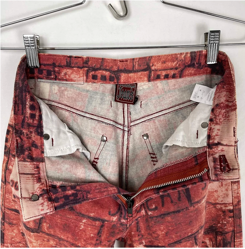 Jean Paul Gaultier Brick Wall Print Jeans