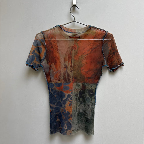 SS00 Jean Paul Gaultier ‘Bacteria’ Print Mesh T-Shirt