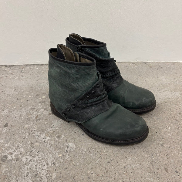 A.S. 98 Airstep Green Leather Ankle Boots