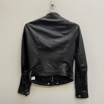 90s Katherine Hammett Leather Cafe Racer Jacket