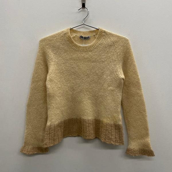 90s Issey Miyake Mustard TwoTone Wool Sweater