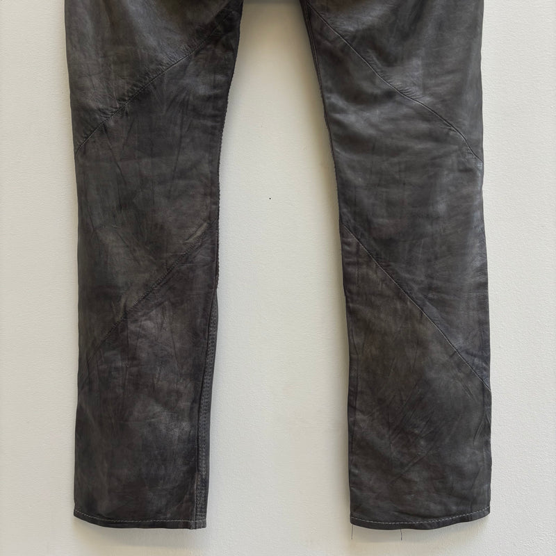 Diesel Sea Green Perforated Lambskin Jeans